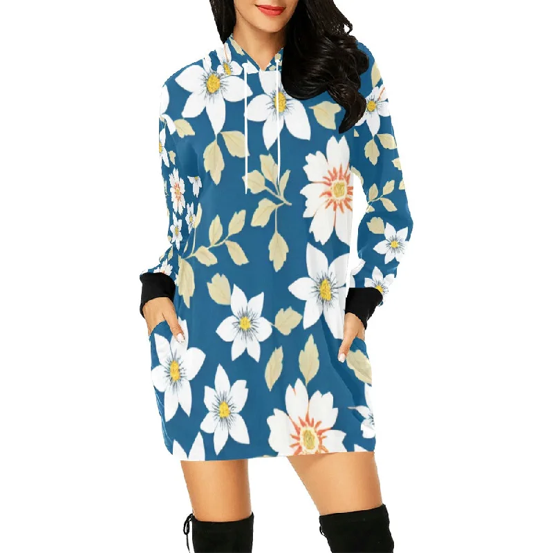 Women's All Over Print Hoodie Mini Dress Chic Bohemian Mini Dress