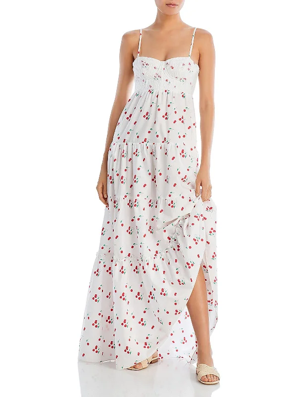 Womens Buster Printed Maxi Dress Elegant Floral Maxi Dress