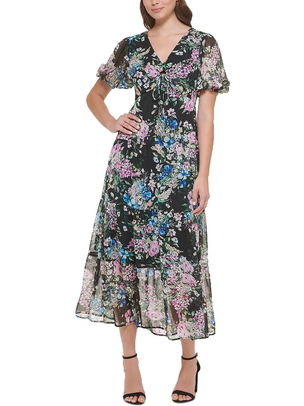Womens Metallic Long Maxi Dress Fashionable Chiffon Tiered Maxi Dress