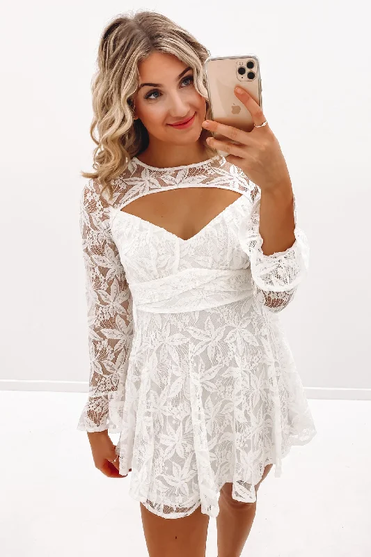 Zachary Mini Dress White Trendy Crossover Mini Dress