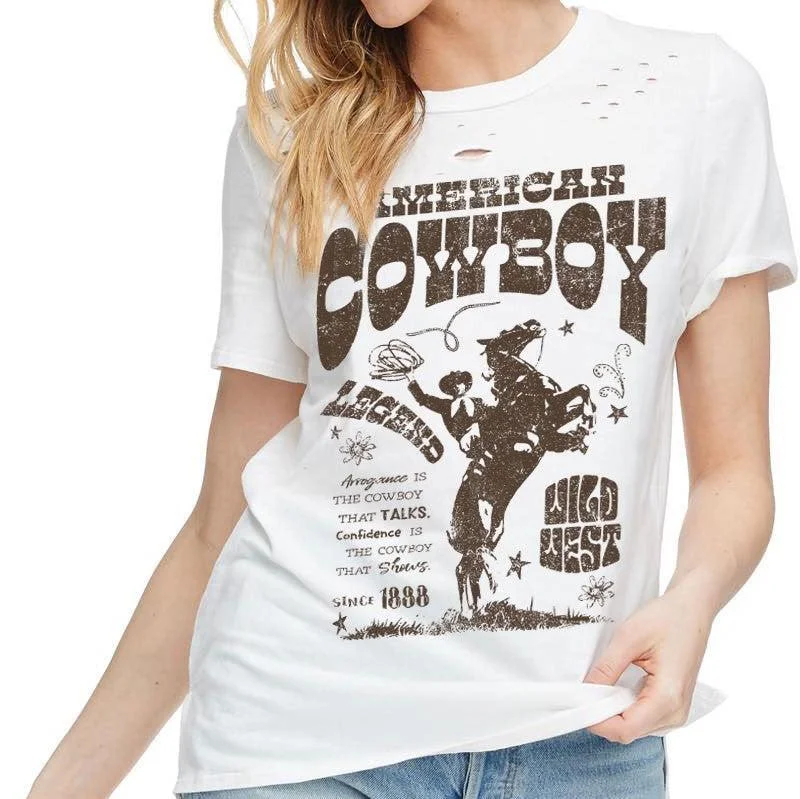 American Cowboy Graphic Tee Chenille Fabric Brocade Fabric Lace Fabric