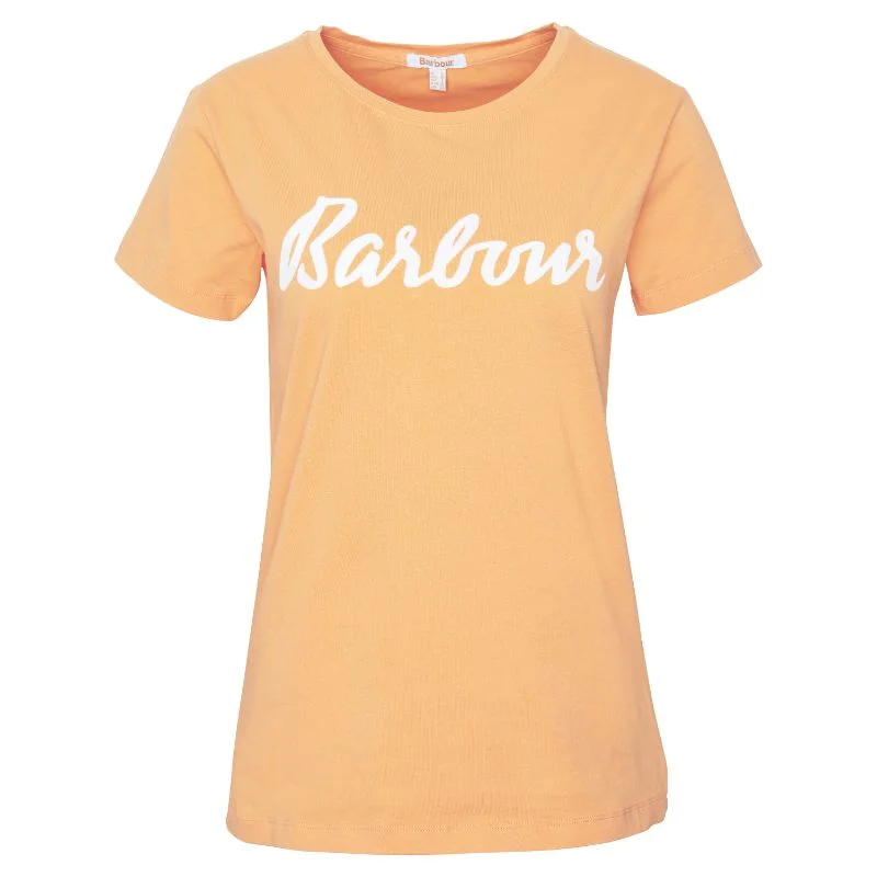 Barbour Otterburn Ladies T-Shirt - Apricot Crush Fleece Nylon Spandex