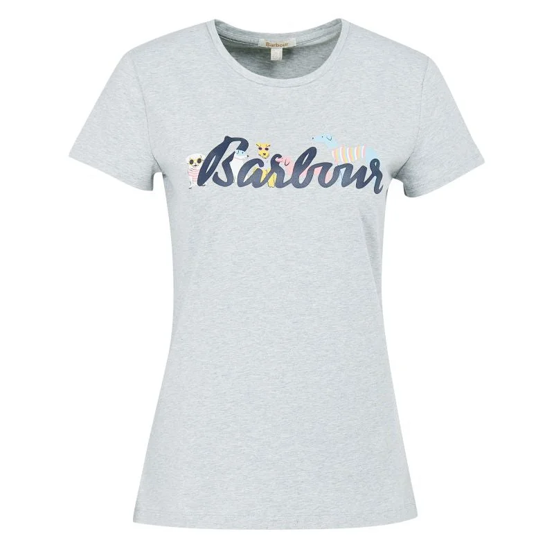 Barbour Southport Ladies T-Shirt - Light Grey Marl Knit Fabric Woven Fabric Fleece Fabric Barbour Southport Ladies T-Shirt - Light Grey Marl Knit Fabric Woven Fabric Fleece Fabric