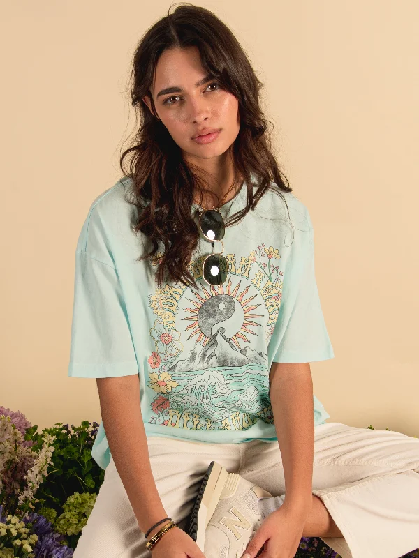 BILLABONG DAYDREAM AWAY SHORT SLEEVE BOYFRIEND TEE Layered Multi-layer Single Layer