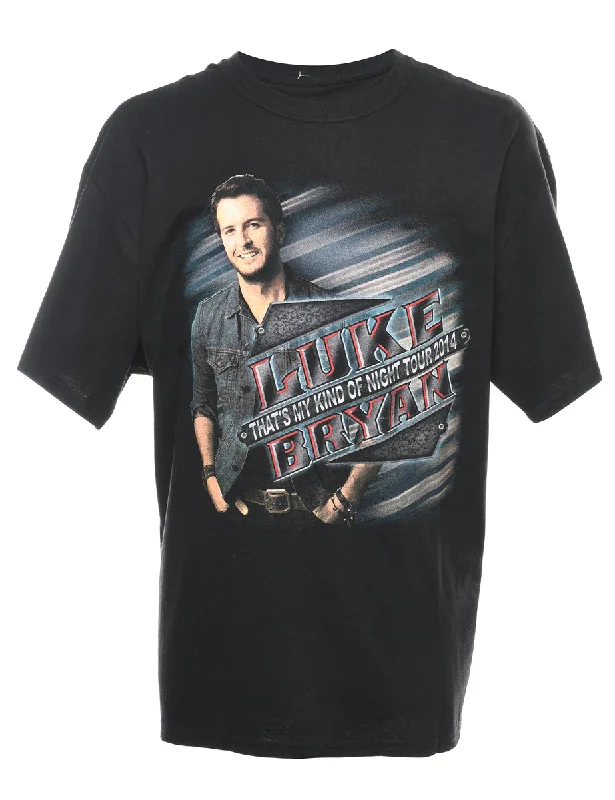 Black Luke Bryan Band T-shirt - XL Rayon Fabric Velvet Fabric Corduroy Fabric