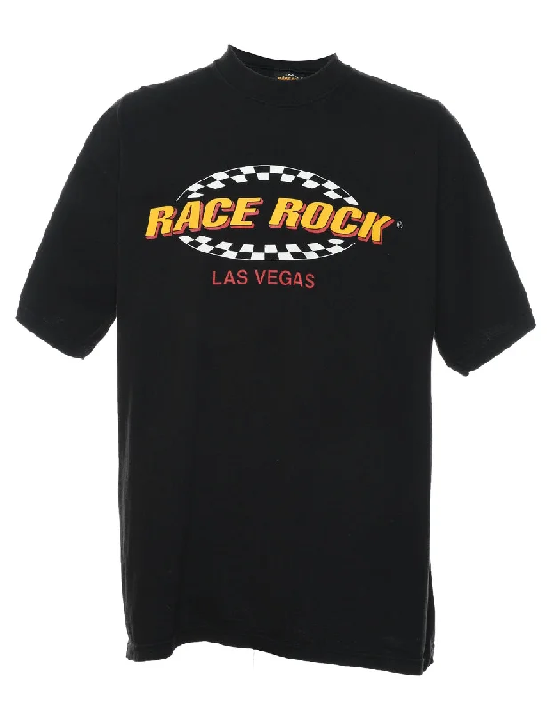 Black Racing T-Shirt - XL Spandex Blend Rayon Blend Denim Blend