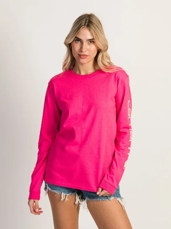 CARHARTT SLEEVE LOGO LONG SLEEVE TEE Zippered Buttoned Snapped