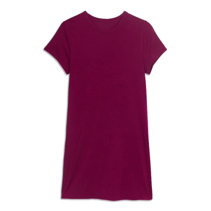 Classic-Fit Cotton-Blend T-Shirt Dress Satin Blend Silk Blend Wool Blend