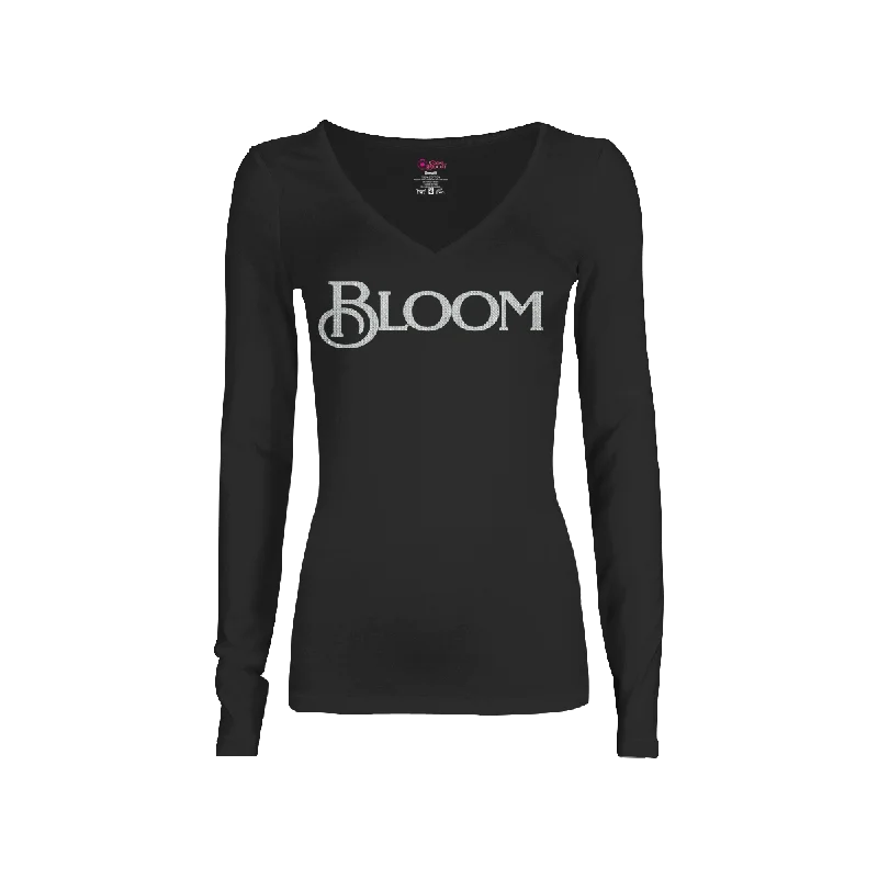 Crystal Bloom Long-Sleeve T-Shirt Sequined Glittery Shiny