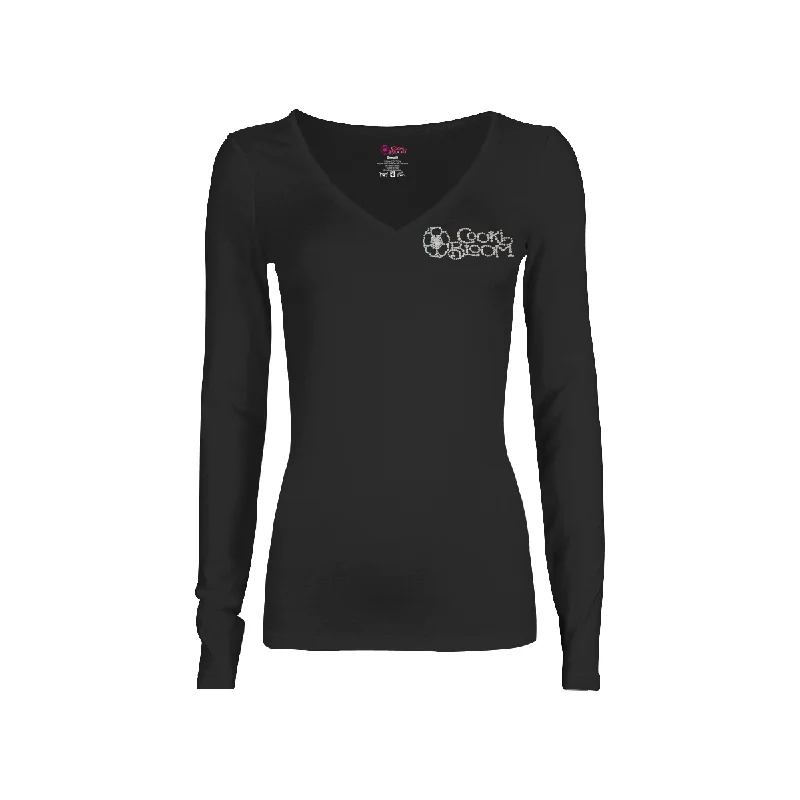Crystal Logo Long-Sleeve T-Shirt Chenille Blend Fleece Blend Nylon Blend