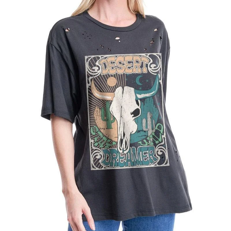 Desert Dreamer Graphic Tee Cotton Fabric Linen Fabric Terry Fabric