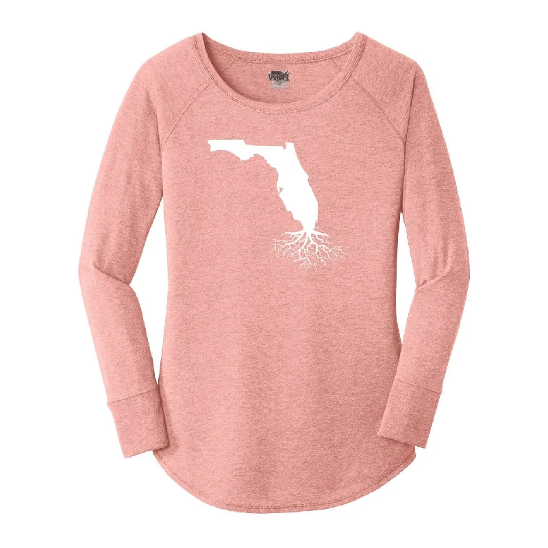 Florida Women's Long Sleeve Tunic Tee Thin T-Shirt Open Front Quick Dry