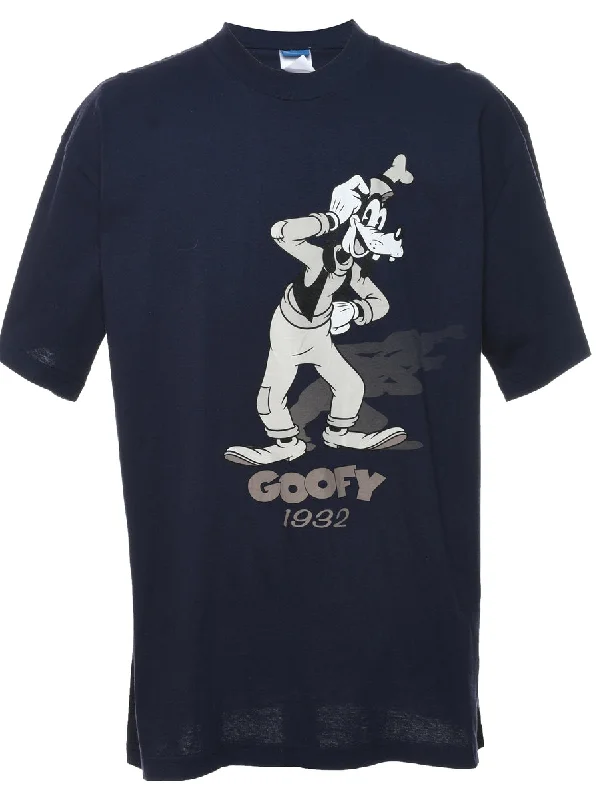 Goofy Navy, Red & White T-Shirt Cartoon T-shirt - XL Houndstooth Herringbone Solid
