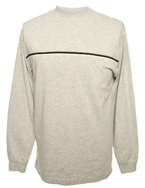 Grey Puritan Plain T-shirt - S Mesh Blend Leather Blend Suede Blend