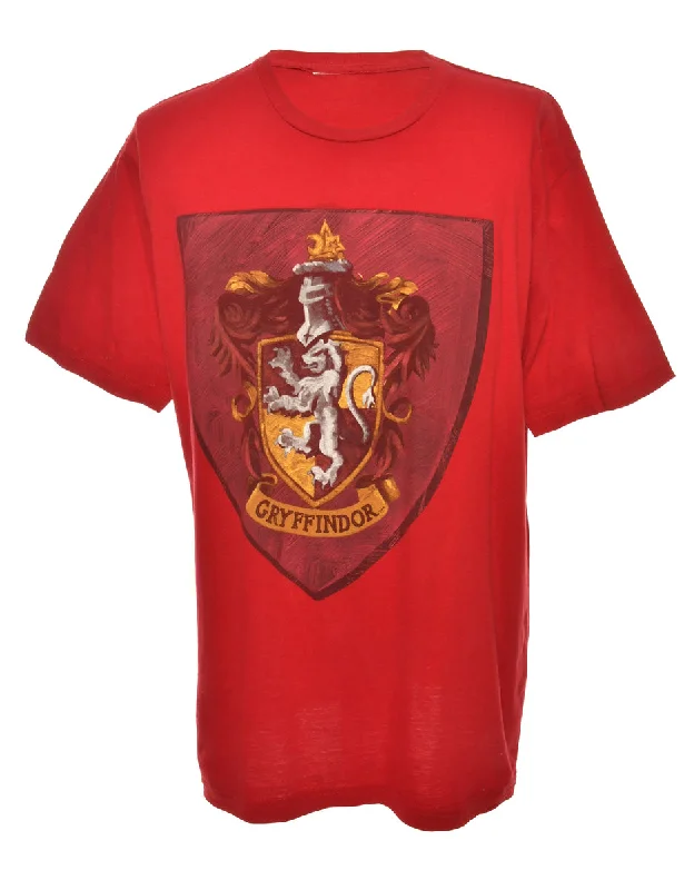 Gryffindor Printed T-shirt - XL Handmade Hand-knitted Hand-woven