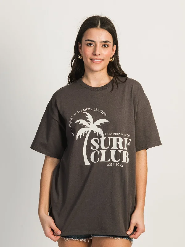 HARLOW SYDNEY OVERSIZED GRAPHIC TEE - SURF CLUB Rayon Velvet Corduroy