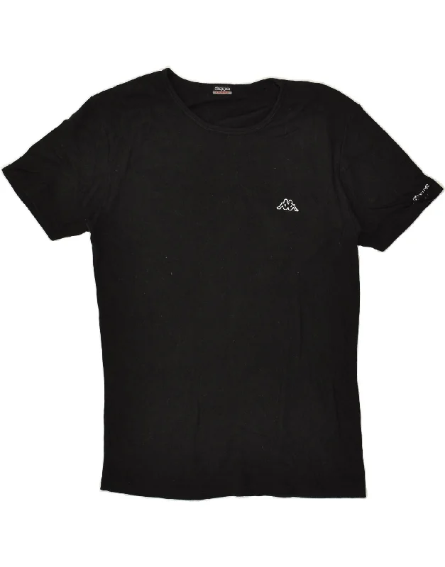 KAPPA Womens T-Shirt Top UK 2XL Black Cotton Mesh Canvas Denim