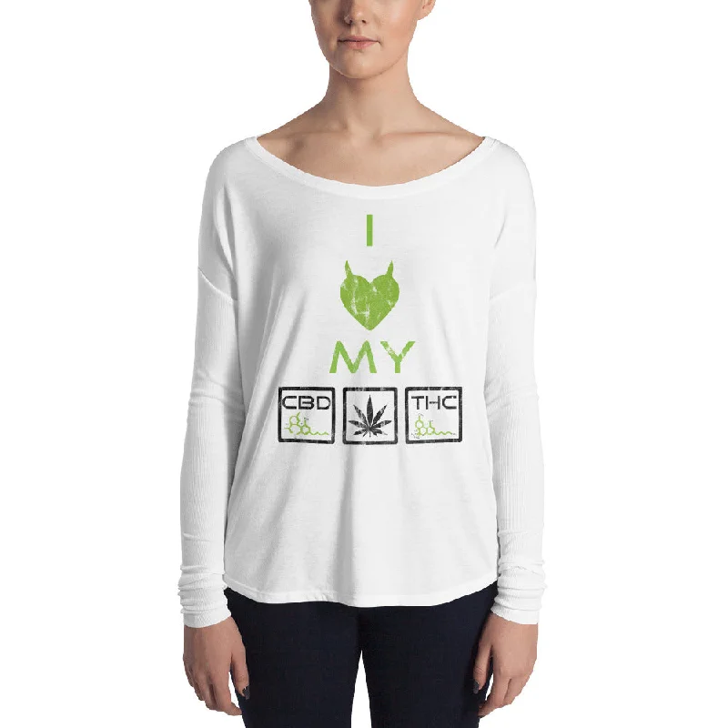 DRUG DEALER - CBD - THC - Ladies' Long Sleeve Tee - HTBADD Chenille Blend Fleece Blend Nylon Blend DRUG DEALER - CBD - THC - Ladies' Long Sleeve Tee - HTBADD Chenille Blend Fleece Blend Nylon Blend