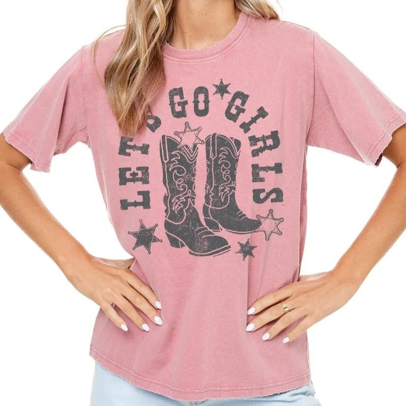 Let's Go Girls Graphic Tee Knit Fabric Woven Fabric Fleece Fabric