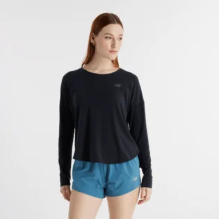 New Balance Women's Drapey Jersey Long Sleeve T-Shirt Layered Multi-layer Single Layer New Balance Women's Drapey Jersey Long Sleeve T-Shirt Layered Multi-layer Single Layer