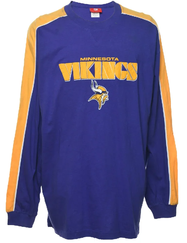 NFL Minnesota Vikings Sports T-shirt - XL Solid Print Embellished