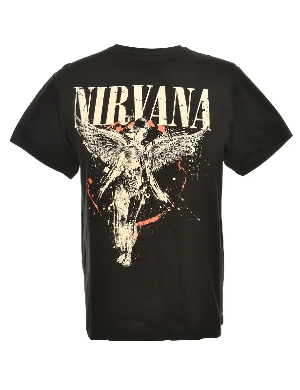 Nirvana Band T-shirt - M Zippered Buttoned Snapped