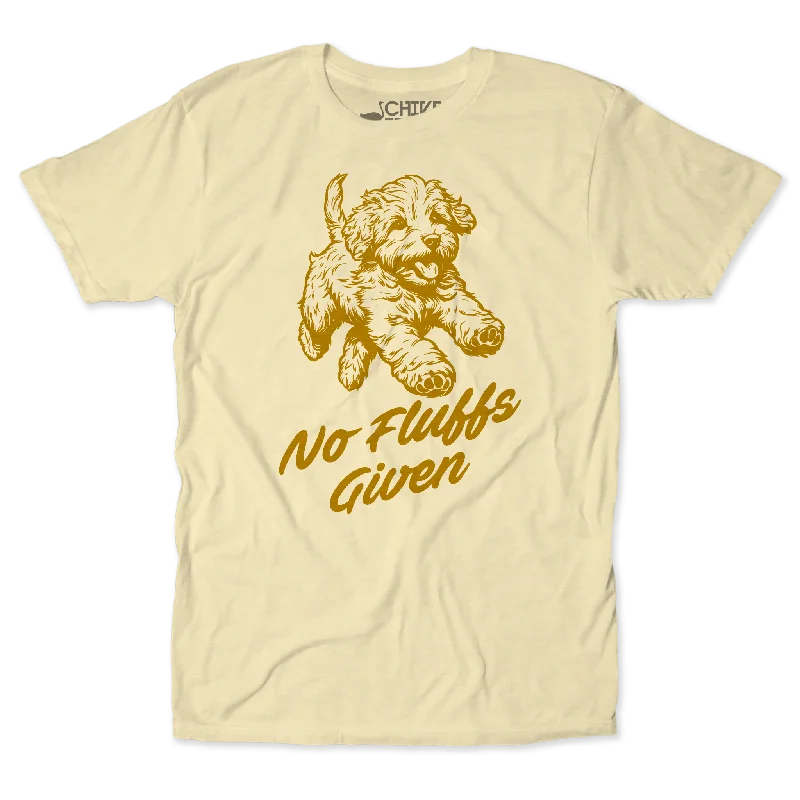 No Fluffs Given Unisex Tee Notch Collar Peter Pan Collar Cowl Neck