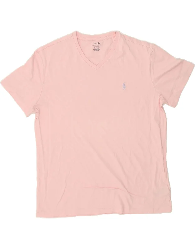 POLO RALPH LAUREN Womens T-Shirt Top UK 14 Medium Pink Cotton Graphic T-Shirt Round Neck Polyester POLO RALPH LAUREN Womens T-Shirt Top UK 14 Medium Pink Cotton Graphic T-Shirt Round Neck Polyester