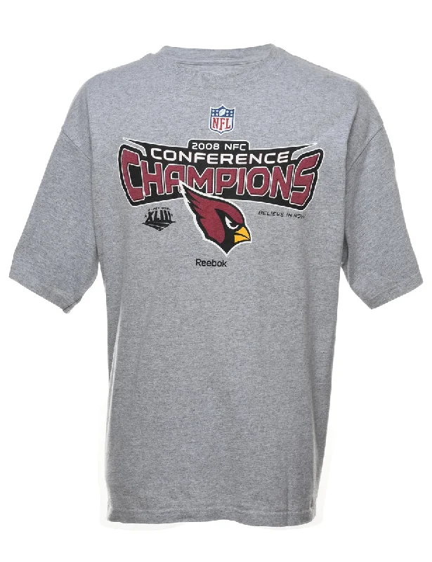 Reebok NFL Light Grey & Maroon Printed Sports T-shirt - XL Plaid T-Shirt Polka Dot Checkered