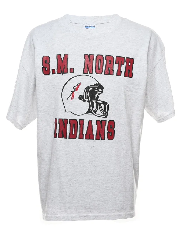 S.M. North Indians Marl Grey & Maroon Sports T-shirt - XL Terry Blend Velvet Blend Canvas Blend S.M. North Indians Marl Grey & Maroon Sports T-shirt - XL Terry Blend Velvet Blend Canvas Blend