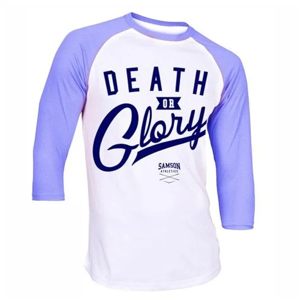 Samson Athletics Death Or Glory Baseball T-Shirt Collared T-Shirt Boat Neck A-Line