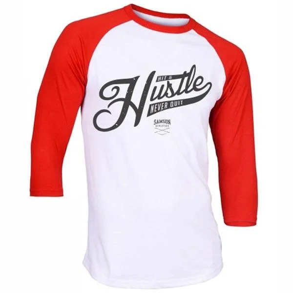 Samson Athletics Hustle Baseball T-Shirt Asymmetrical Pockets Print