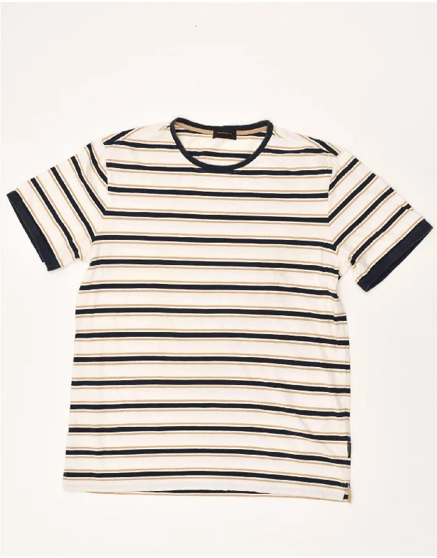 SERGIO TACCHINI Womens T-Shirt Top UK 20 2XL White Striped Cotton Striped Floral Plaid SERGIO TACCHINI Womens T-Shirt Top UK 20 2XL White Striped Cotton Striped Floral Plaid