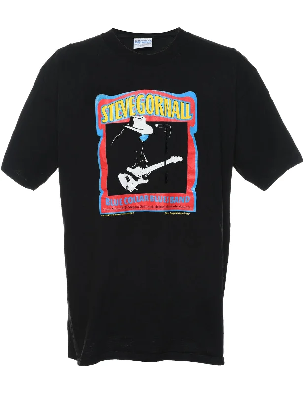Steve Gornall Printed T-shirt - XL Notch Collar Peter Pan Collar Cowl Neck