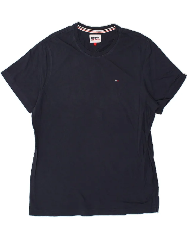TOMMY HILFIGER Womens T-Shirt Top UK 16 Large Navy Blue Cotton Terry Blend Velvet Blend Canvas Blend TOMMY HILFIGER Womens T-Shirt Top UK 16 Large Navy Blue Cotton Terry Blend Velvet Blend Canvas Blend