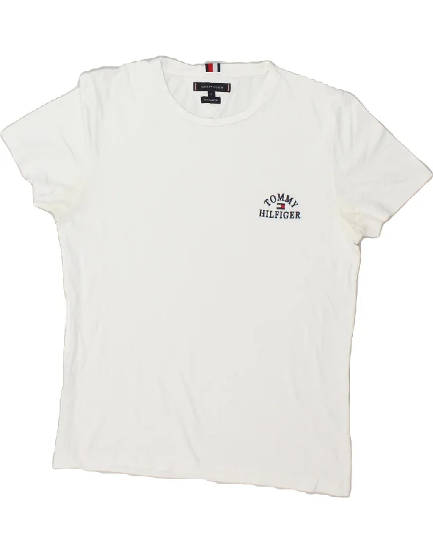 TOMMY HILFIGER Womens T-Shirt Top UK 16 Large White Cotton Layered Multi-layer Single Layer TOMMY HILFIGER Womens T-Shirt Top UK 16 Large White Cotton Layered Multi-layer Single Layer