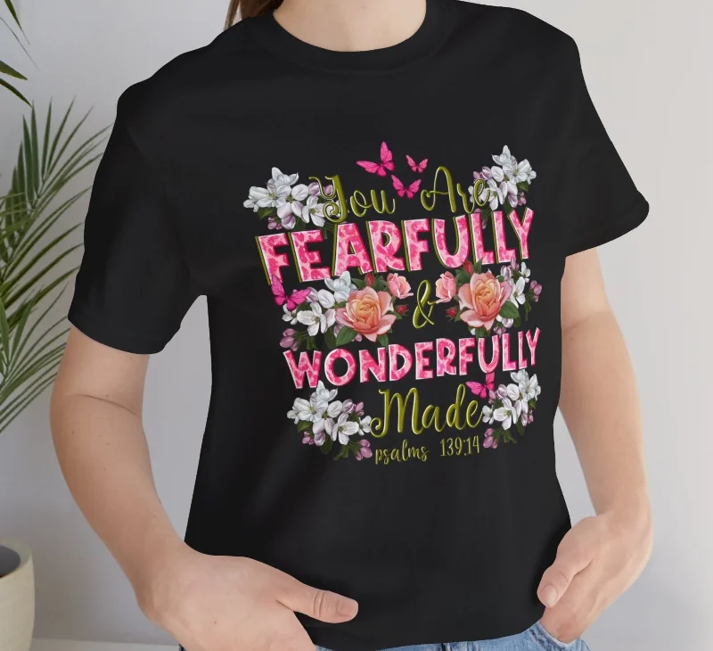 Fearfully and Wonderfully Made: Floral Tee Cotton Fabric Linen Fabric Terry Fabric