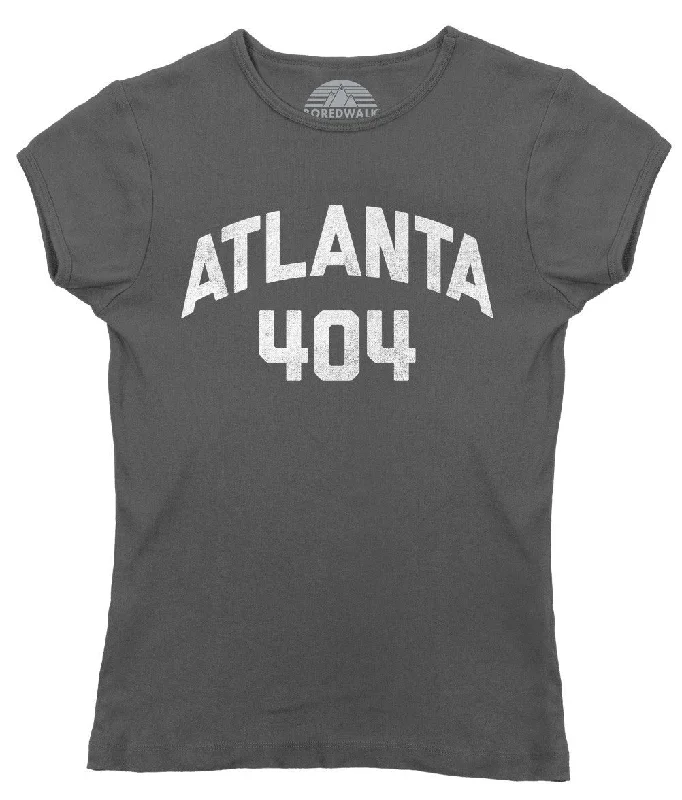 Women's Atlanta 404 Area Code T-Shirt Fashionable Trendy Casual