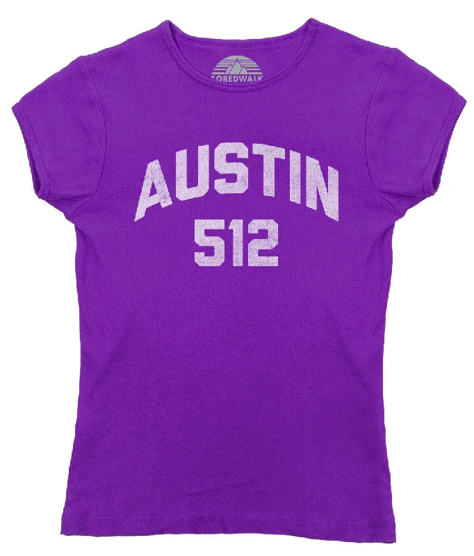 Women's Austin 512 Area Code T-Shirt Polka Dot Checkered Tartan