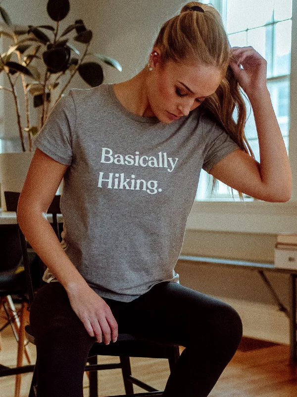 TENTREE BASICALLY HIKING BOYFRIEND SHORT SLEEVE T-SHIRT-GY - CLEARANCE Anti-Shrink Durable Soft
