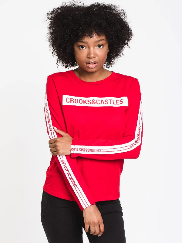 CROOKS & CASTLES BLOC C&C LONG SLEEVE TEE - CLEARANCE Zippered Front Buttoned Front Snap Front CROOKS & CASTLES BLOC C&C LONG SLEEVE TEE - CLEARANCE Zippered Front Buttoned Front Snap Front