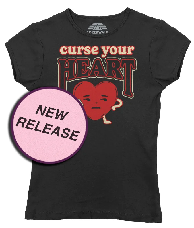 Women's Curse Your Heart T-Shirt Print Jacquard Patchwork