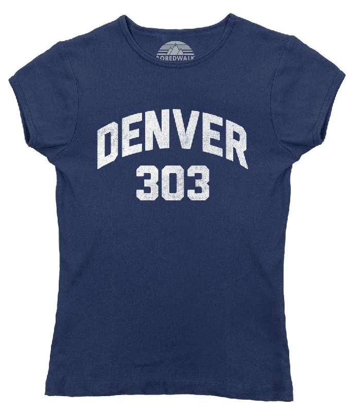 Women's Denver 303 Area Code T-Shirt Oversized T-Shirt Spandex breathable