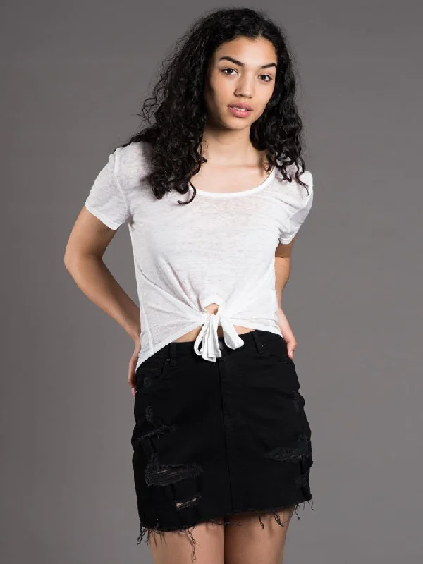 WOMENS INDIE BURNOUT TEE - CLEARANCE Satin Blend Silk Blend Wool Blend