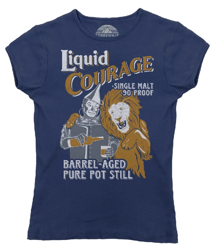 Women's Liquid Courage T-Shirt - By Ex-Boyfriend Rayon Velvet Corduroy
