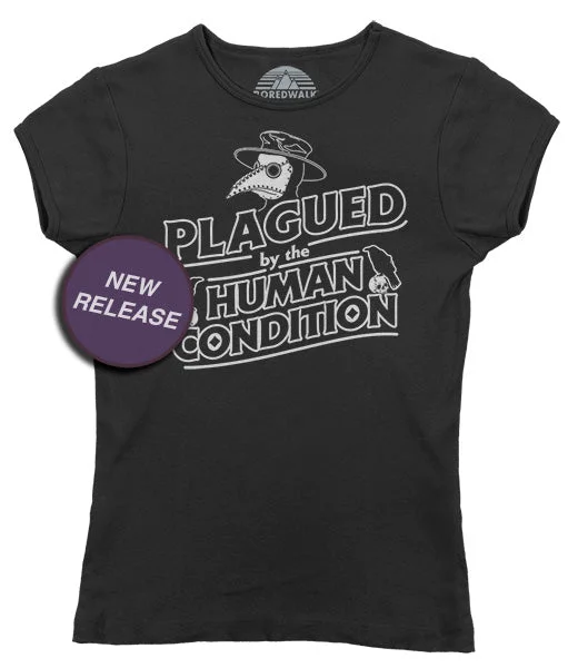 Women's Plagued by the Human Condition T-Shirt Solid Color Striped Floral
