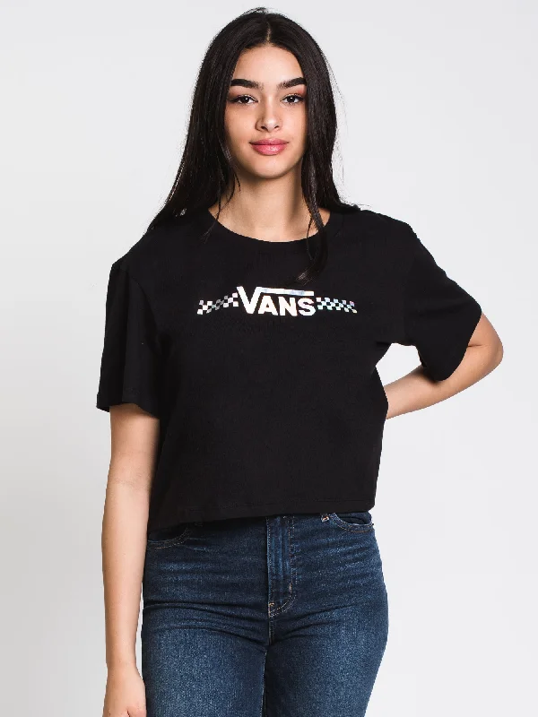 VANS SHINE IT BELL CROP SHORT SLEEVE TEE-BLACK - CLEARANCE Fleece Nylon Spandex