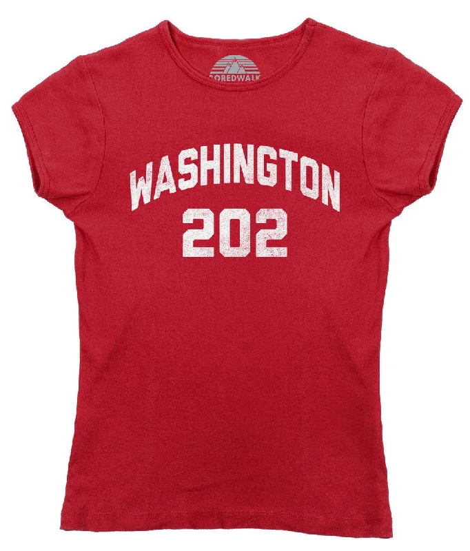 Women's Washington DC 202 Area Code T-Shirt Chenille Blend Fleece Blend Nylon Blend