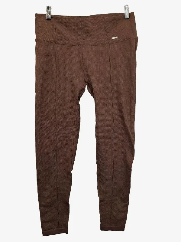 Aimn Textured Chocolate Active Leggings Size XL Trendy High-Compression Leggings
