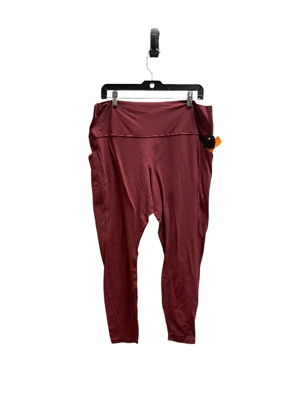 Athletic Leggings By Lululemon In Red, Size: 18 Comfortable Fleece-Lined Leggings